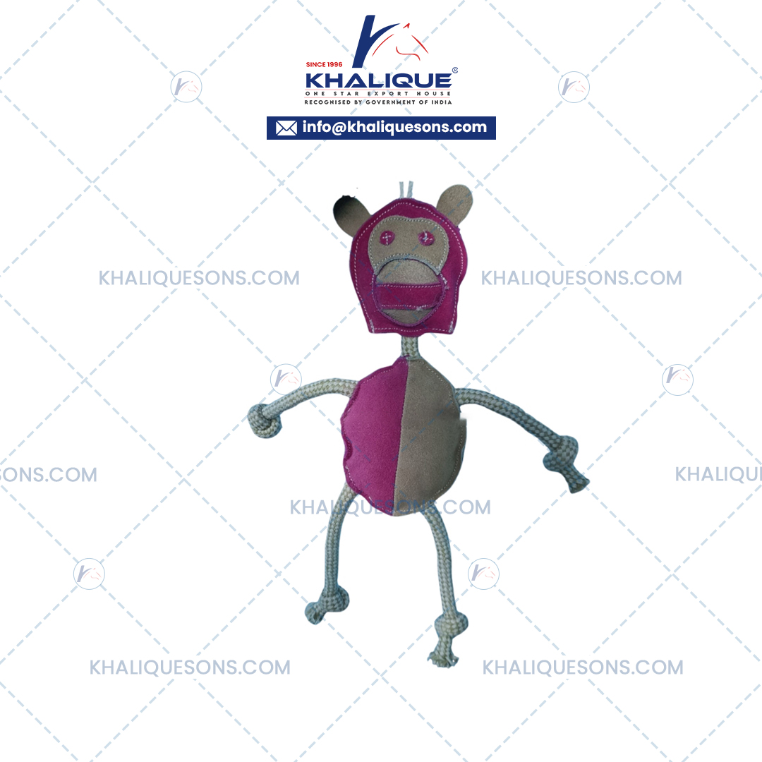 Horse Suede Leather Monkey with Rope Toys